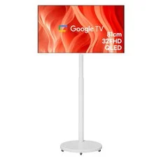 와이드뷰 FHD QLED 화이트에디션 스마트 TV + 와이드무빙뷰 삼탠바이미 V3 세트, 81cm(32인치), GTWV320FHDQ11(TV), EKWBYME78W(스탠드), 이동형 스탠드, 고객직접설치
