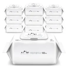 시치미 쓱 데일리 물티슈 캡형, 50g, 100개입, 10개